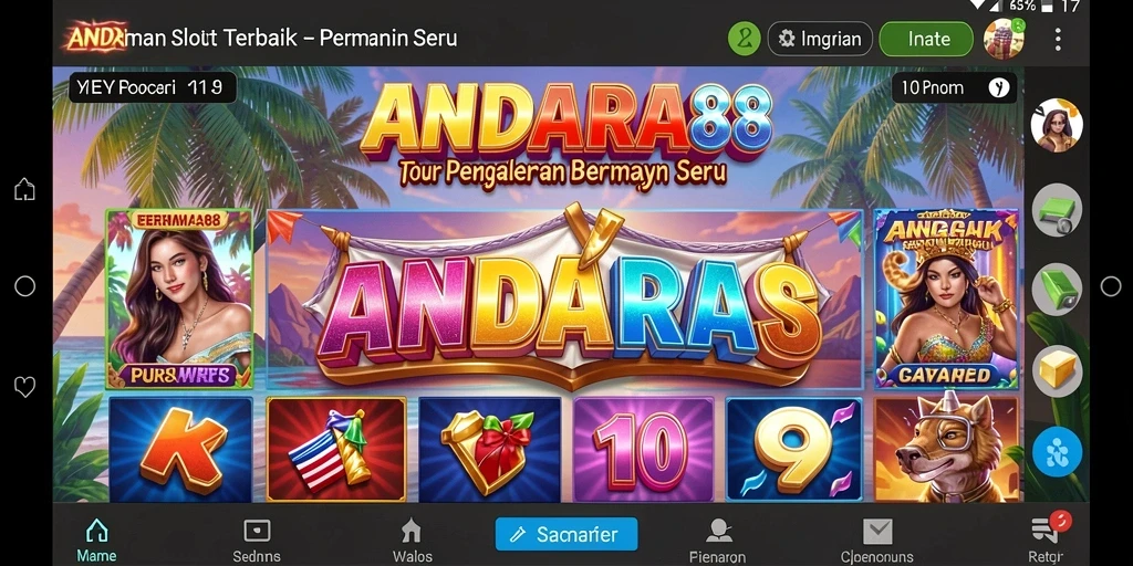 Screenshot utama ANDARA88 menampilkan gameplay Slot yang menarik.