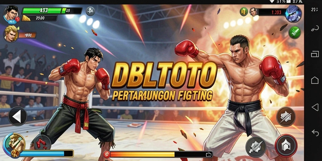 Tampilan layar pertarungan epik dalam DBLTOTO yang penuh aksi.