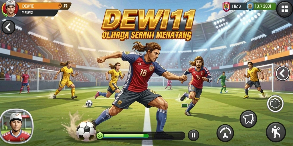 Tampilan mendebarkan dari gameplay DEWI11 yang nyata.