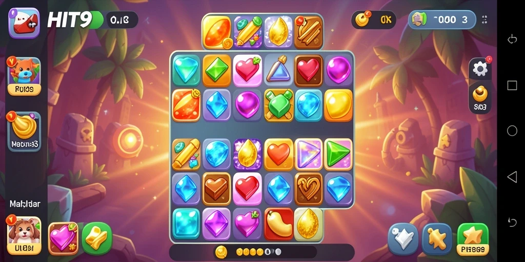 Gameplay menarik di HIT9 dengan tantangan Match-3.