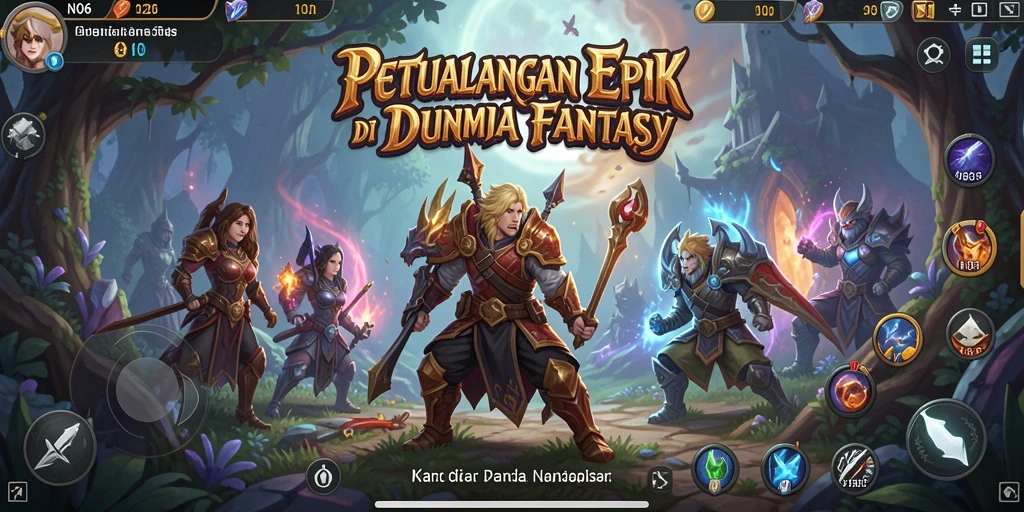 Tangkapan layar N06 menampilkan dunia petualangan yang penuh warna.