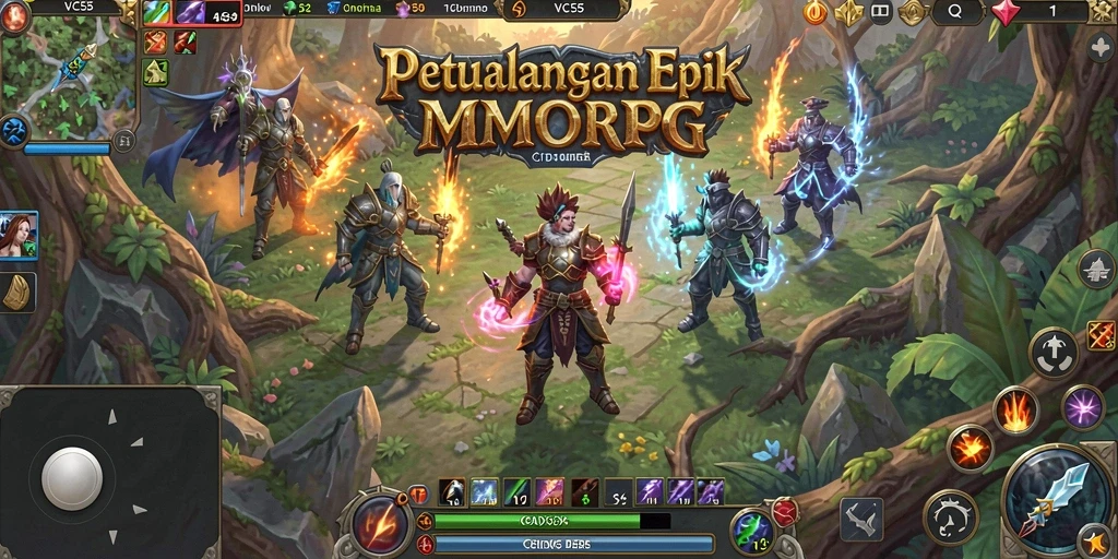 Tampilan gameplay VC55 yang memukau dalam pertempuran MMORPG.